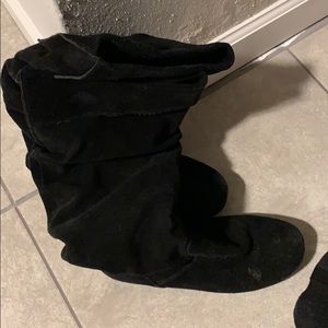 Black suede boots